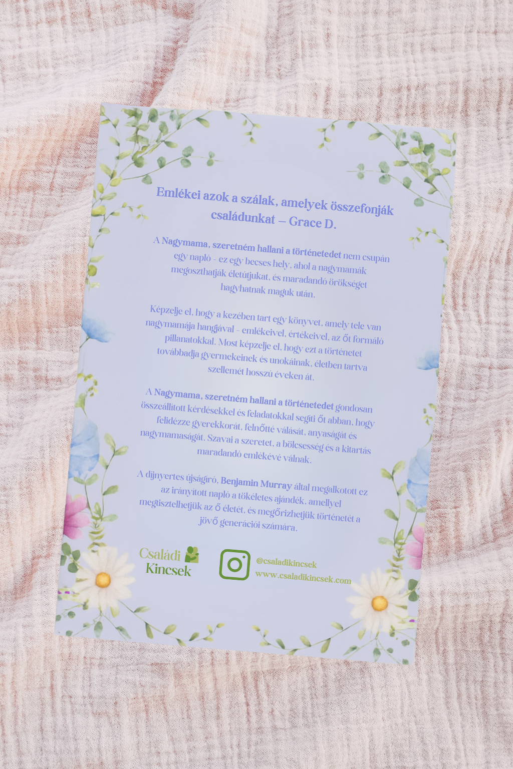 Nagymama emlékei – Vezetett napló 💜 –50% ANYÁK ÉS APÁK NAPJÁRA 💜