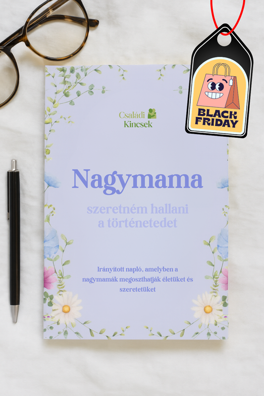 Nagymama emlékei – Vezetett napló 💜 BLACK FRIDAY AKCIÓ 💜